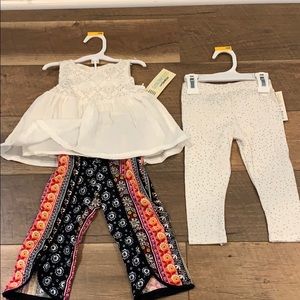 12 month cat and jack NWT bow butt tank pant set
